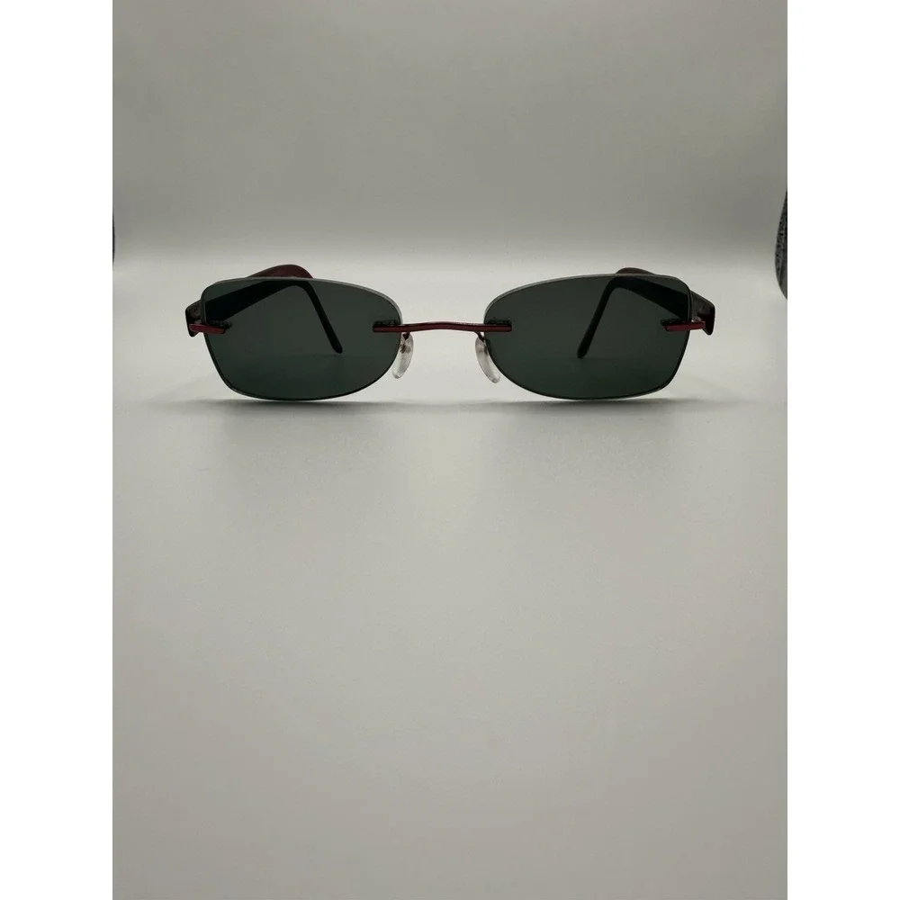 Silhouette 7608 40 6054 Titanium Red Rimless Eyeglasses Frames 17 135 Austria